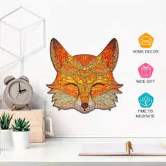 Fox Wooden Adult Puzzle Colorful Animal Shape Birthday Christmas Gift