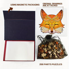 Fox Wooden Adult Puzzle Colorful Animal Shape Birthday Christmas Gift
