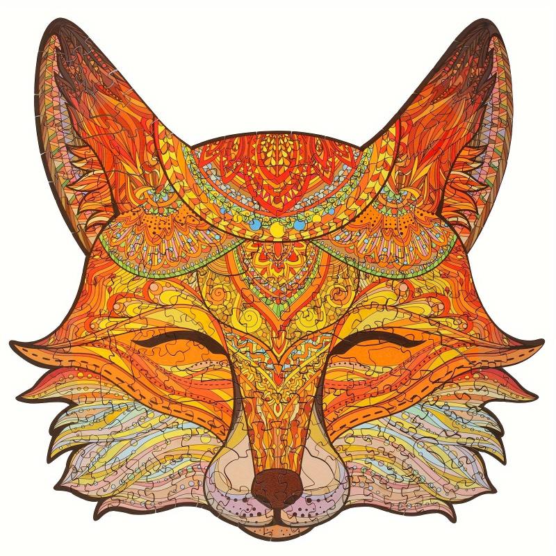 Fox Wooden Adult Puzzle Colorful Animal Shape Birthday Christmas Gift
