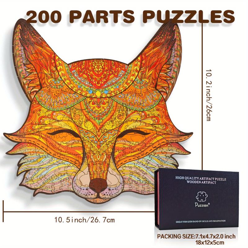 Fox Wooden Adult Puzzle Colorful Animal Shape Birthday Christmas Gift