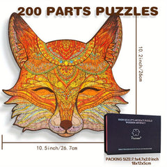 Fox Wooden Adult Puzzle Colorful Animal Shape Birthday Christmas Gift