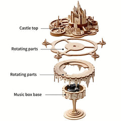 3D Puzzle Sky City Music Box with Tracks