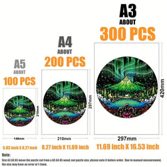 Aurora Disc Irregular Wooden Puzzle with Box