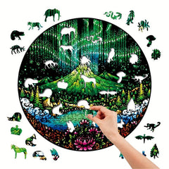 Aurora Disc Irregular Wooden Puzzle with Box