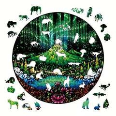 Aurora Disc Irregular Wooden Puzzle with Box