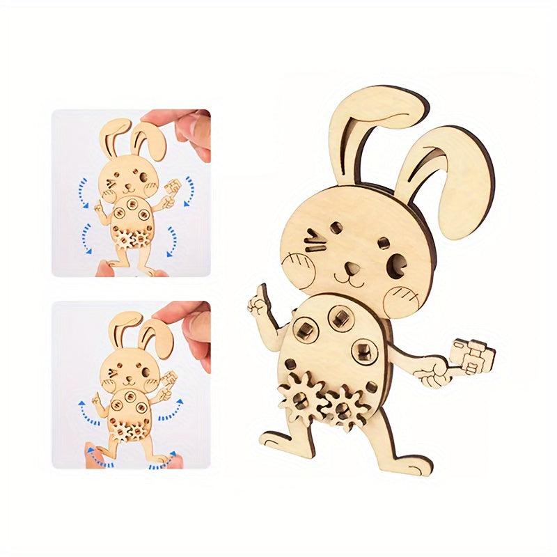 Wooden Animal Puzzles 3D Crafts DIY Brain Teasers Perfect Room Decoration