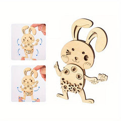 Wooden Animal Puzzles 3D Crafts DIY Brain Teasers Perfect Room Decoration