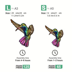 Wooden Bird Puzzle Educational Toy Model Assembly Decorative Wall Pendant