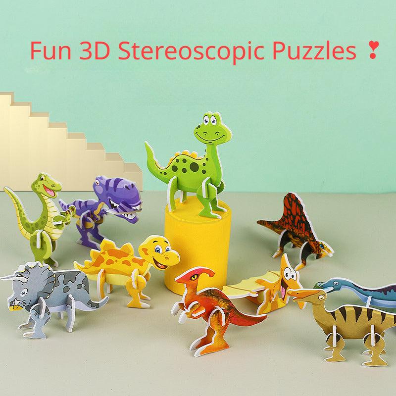 Cartoon Dinosaur Puzzles Family Play Educational Toys