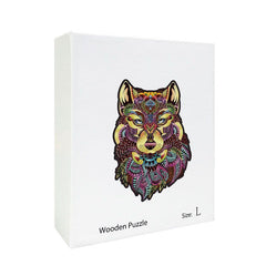 Brown Wolf Head Puzzle Animal Wooden Jigsaw Puzzle Great Gift For Boys Girls