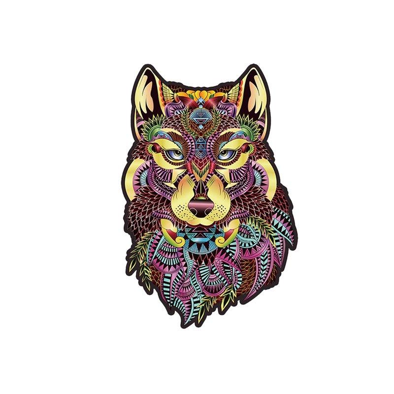 Brown Wolf Head Puzzle Animal Wooden Jigsaw Puzzle Great Gift For Boys Girls