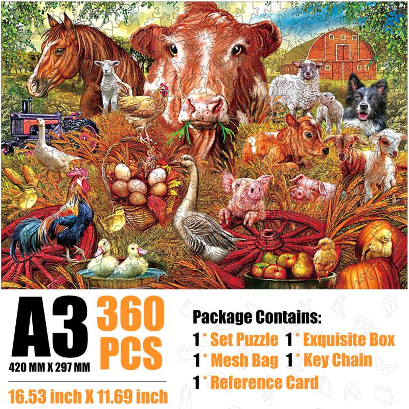 Animal Farm Wood Puzzle Educational Toy