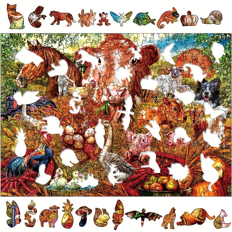 Animal Farm Wood Puzzle Educational Toy