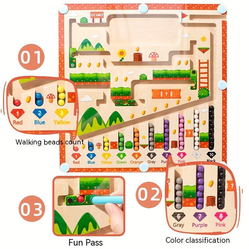 Montessori Magnetic Colorful Number Maze Educational Toy