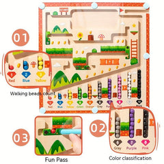 Montessori Magnetic Colorful Number Maze Educational Toy