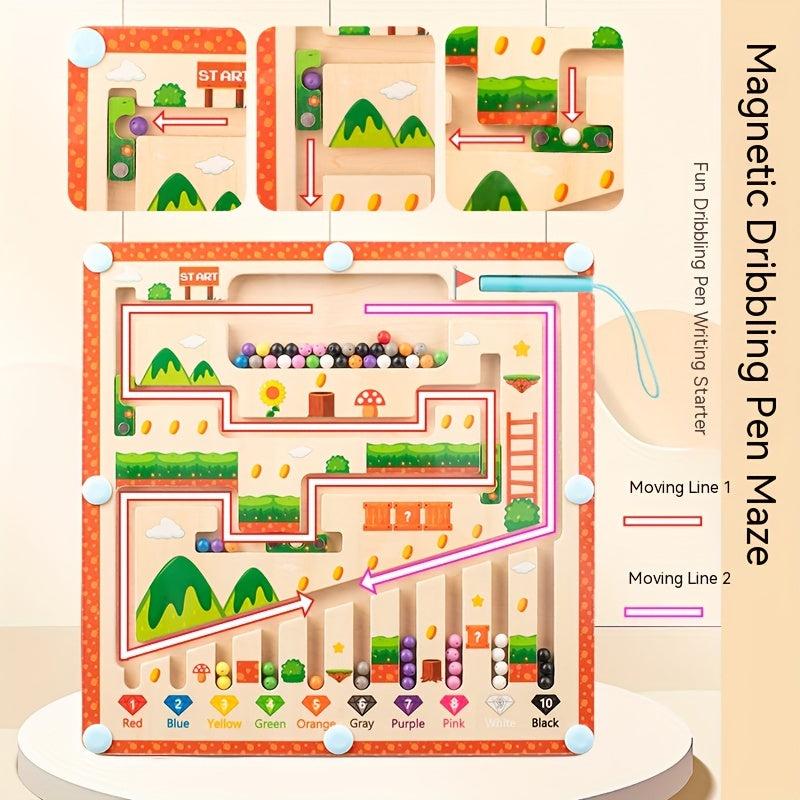 Montessori Magnetic Colorful Number Maze Educational Toy