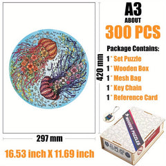Flower Jellyfish Wooden Puzzle Educational & Fun