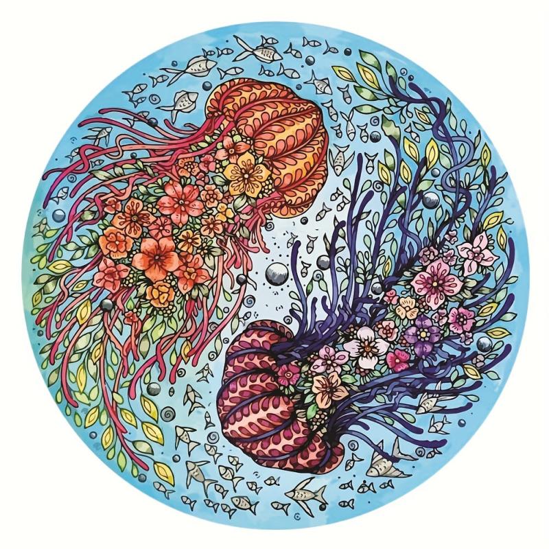 Flower Jellyfish Wooden Puzzle Educational & Fun