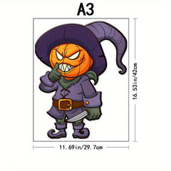 Halloween Pumpkin Head Wooden Jigsaw Puzzles for Adults and Kids