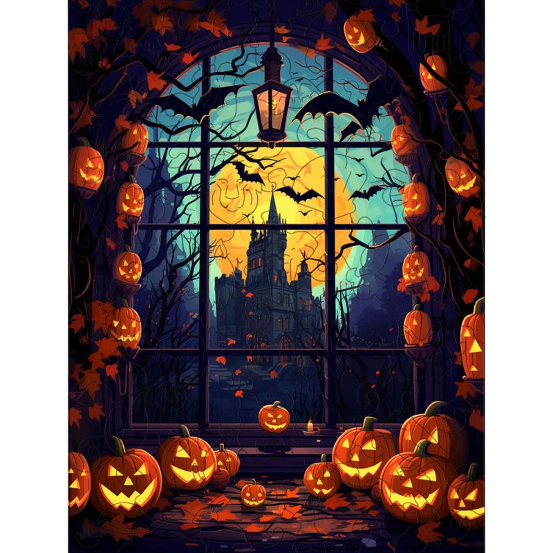 Halloween Animal Shaped Wood Puzzles Unique Wooden Toys