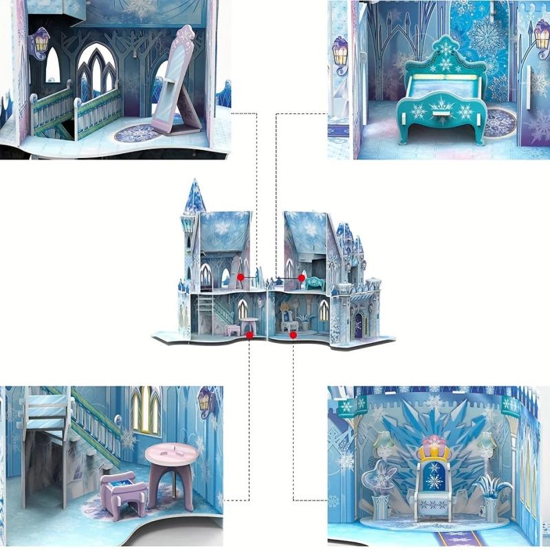 Ice Castle 3D Puzzle Dollhouse Assembly With Furniture Toys Girls Boys Gift