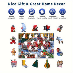 Christmas Wooden Puzzle Art For Adults - Unique Christmas Theme Jigsaw