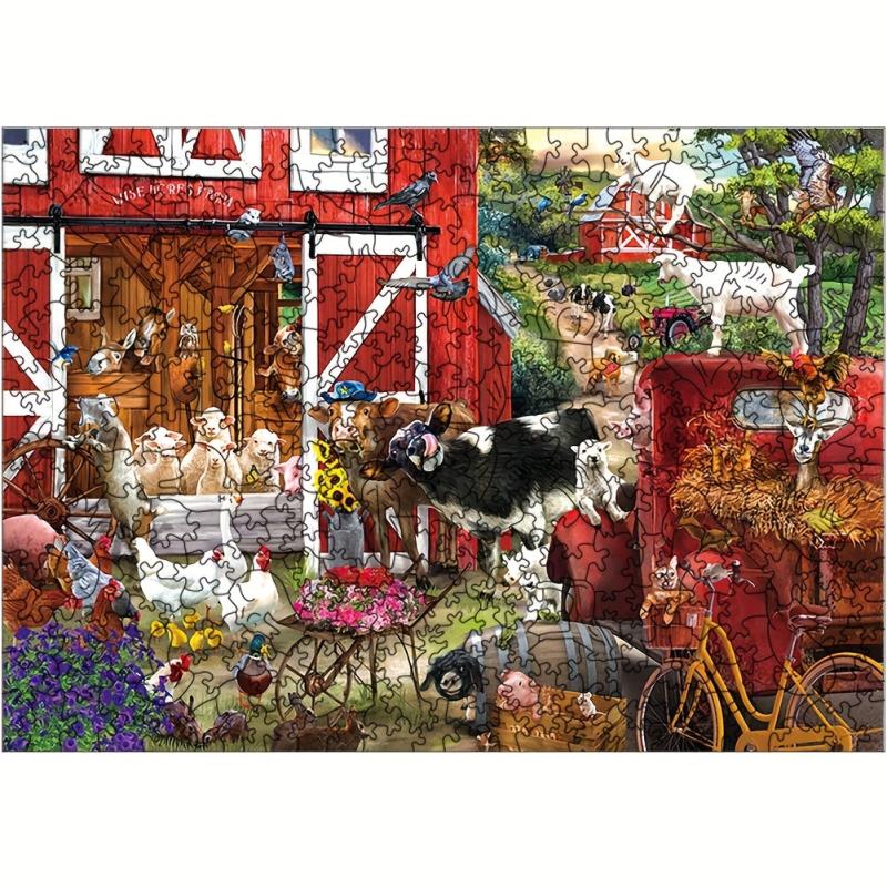 Colorful Farm Wooden Puzzle Adult Stress Relief Toy