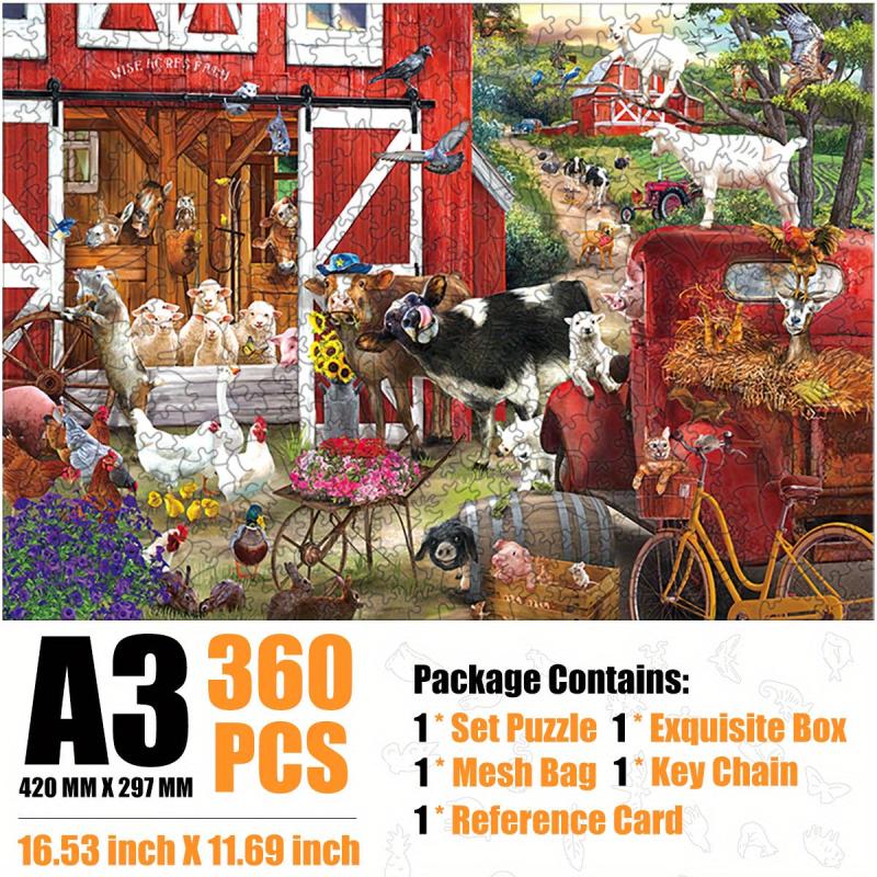 Colorful Farm Wooden Puzzle Adult Stress Relief Toy