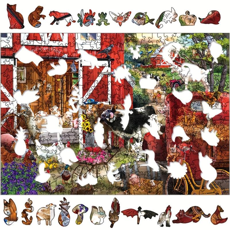 Colorful Farm Wooden Puzzle Adult Stress Relief Toy