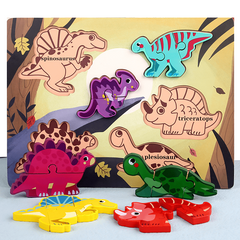 Dinosaur Puzzle Wooden 3D Kids Baby Puzzles Educational Toys