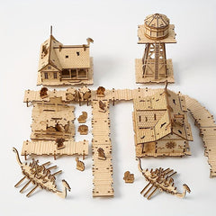 3D Wooden Puzzle Fishing Village House Model Toy