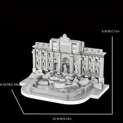 Stainless Steel Metal 3D Puzzle Roman Wishing Pool Model Educational Toys