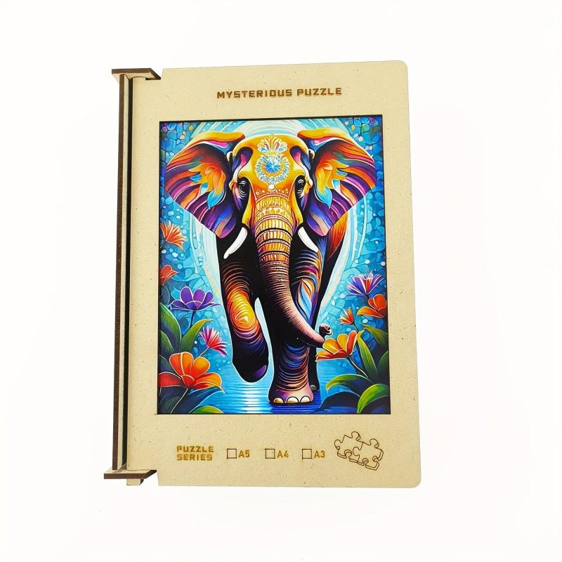 234 Pcs Elephant Wooden Jigsaw Puzzle Adult Unique Shape Family Puzzles