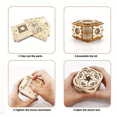 3D Wooden Puzzle Music Box Creative Gift Unlock Imagination Adult