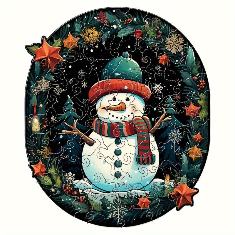 3D Wooden Puzzle Model Assembly Santa Pattern 4mm Thickness Halloween Christmas