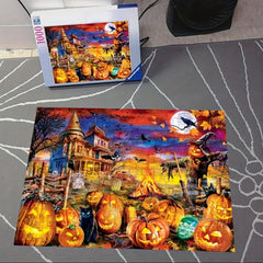 1000 Pc Spooky Cat's Pumpkin Patch Jigsaw Puzzle