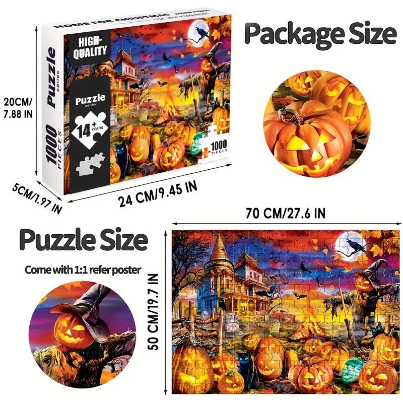 1000 Pc Spooky Cat's Pumpkin Patch Jigsaw Puzzle