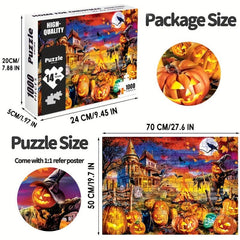 1000 Pc Spooky Cat's Pumpkin Patch Jigsaw Puzzle