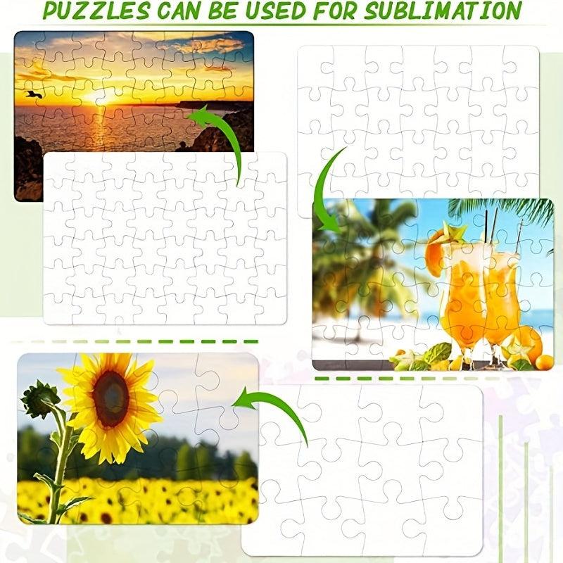 12pcs Blank Puzzle Christmas Sublimation DIY Custom Puzzle 7.87x5.82in