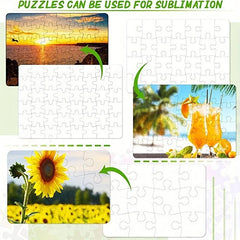 12pcs Blank Puzzle Christmas Sublimation DIY Custom Puzzle 7.87x5.82in