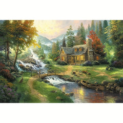 Wooden Landscape Painting Puzzle: Creative Stress Relief for Adults & Children