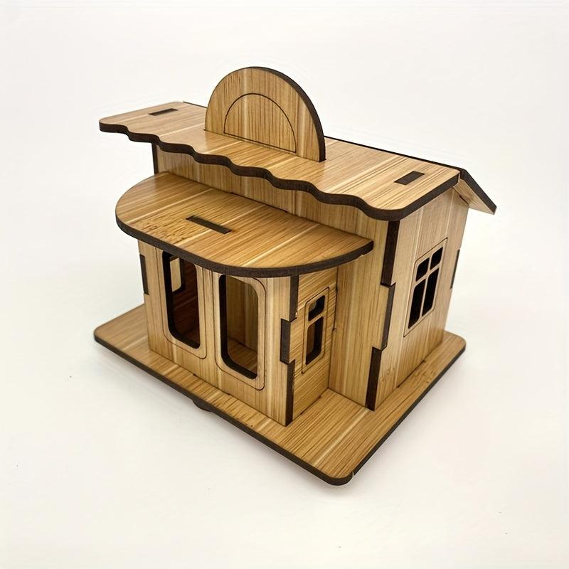 3D Wooden Puzzle Building Kit DIY Brain Teaser Model