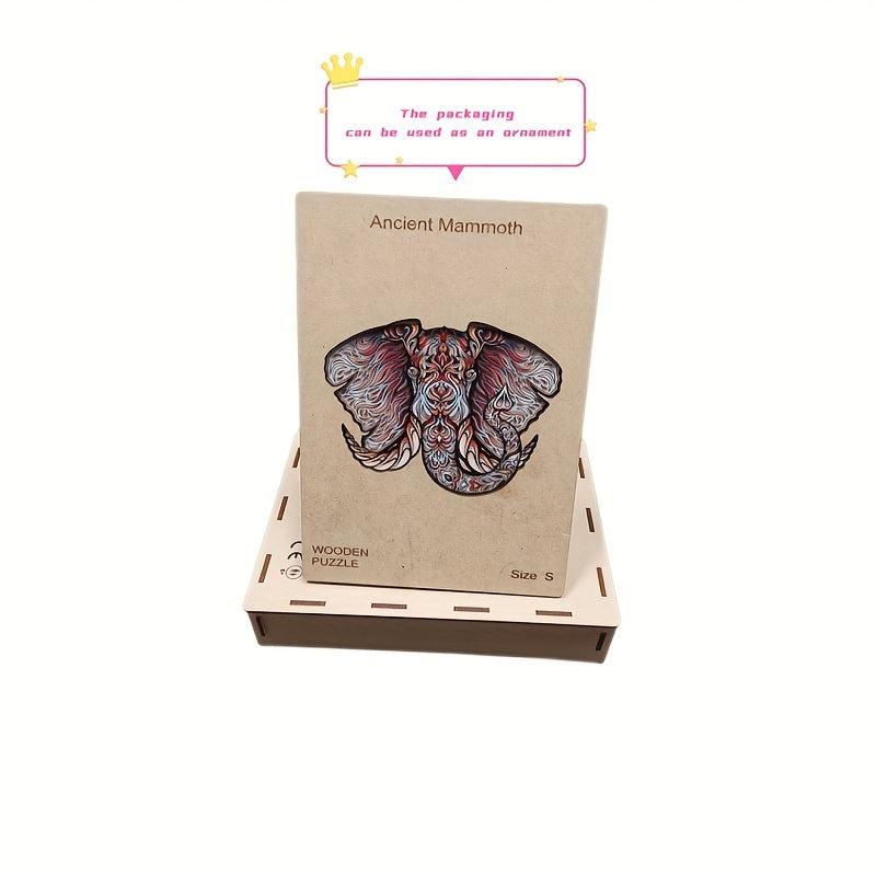 Colorful Elephant Wooden Puzzle DIY Kit Unique Gift