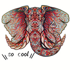 Colorful Elephant Wooden Puzzle DIY Kit Unique Gift