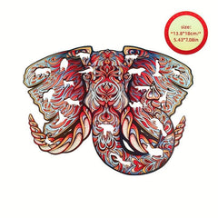 Colorful Elephant Wooden Puzzle DIY Kit Unique Gift