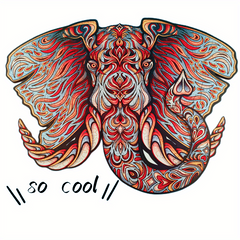 Colorful Elephant Wooden Puzzle DIY Kit Unique Gift