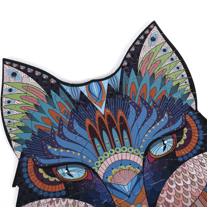 Paper Puzzle Animal Fox Shape Puzzle Toy Irregular Paper Puzzle Fox Puzzle