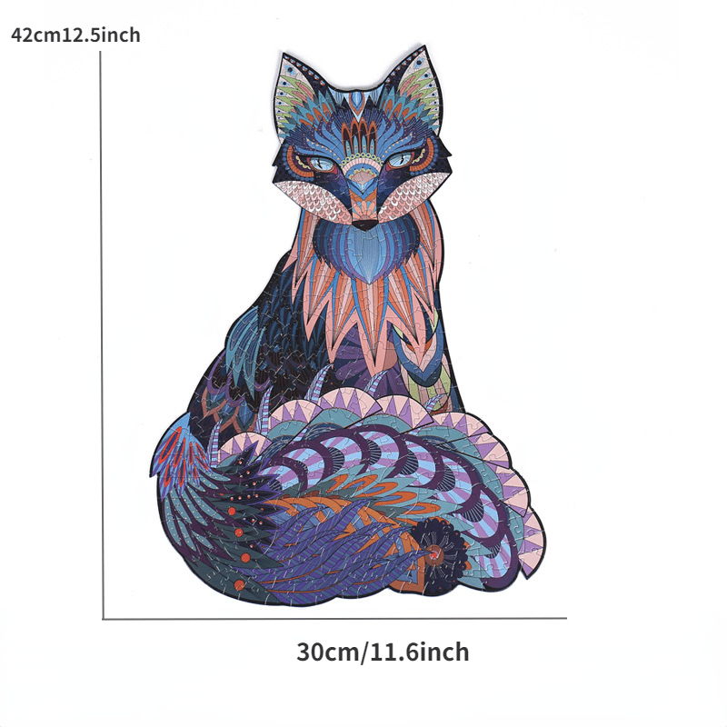Paper Puzzle Animal Fox Shape Puzzle Toy Irregular Paper Puzzle Fox Puzzle