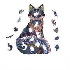 Paper Puzzle Animal Fox Shape Puzzle Toy Irregular Paper Puzzle Fox Puzzle