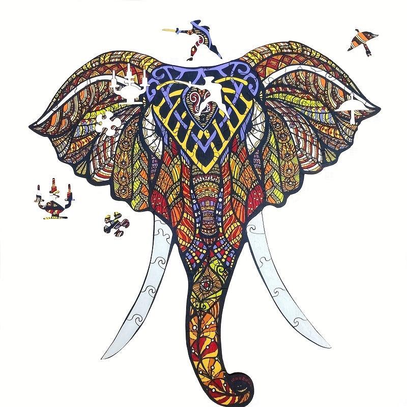 Elephant Wooden Puzzle Religious Irregular Animal Wood Gift